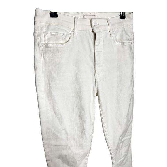 Mother High Waisted Looker Ankle Fray Jeans Size 26 Fairest of Them All White - Picture 3 of 9